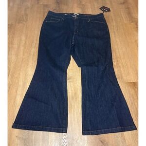 Women's Flare Denim Jeans Pants Size 22 High Rise Dark Wash NWT Ava Viv